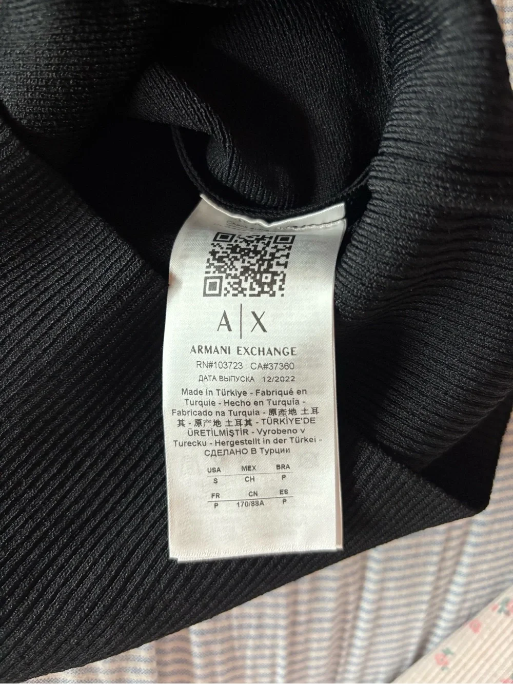 NWT A|X Armani Exchange Black Studded Knit Top - Picture 4 of 4